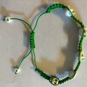 Hand Crafted Green and White Bracelet